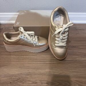DV by Dolce Vita Metallic Gold Platform Sneakers